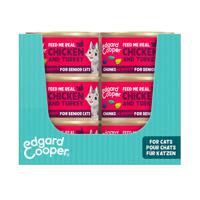 Edgard & Cooper kip en kalkoen senior kat natvoer blikjes 18 x 85gr
