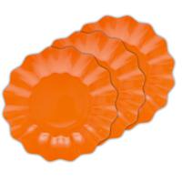 Feestbordjes met schulprand - 40x - oranje - rond - karton - 27cm