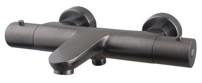 Badkraan Wiesbaden Caral | Opbouw | Thermostaatkraan | 2-weg | hoh 15 cm | 2-knops | Rond | Gunmetal PVD