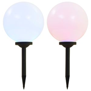 VidaXL Led-solarlampen rond 30 cm rgb 2 st