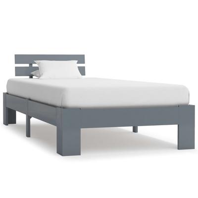 Bedframe massief grenenhout grijs 90x200 cm