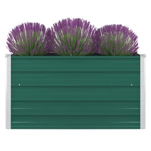 Plantenbak verhoogd 100x100x45 cm gegalvaniseerd staal groen