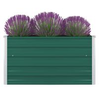 Plantenbak verhoogd 100x100x45 cm gegalvaniseerd staal groen - thumbnail