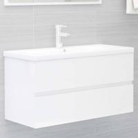 Wastafelkast 90x38,5x45 cm spaanplaat hoogglans wit