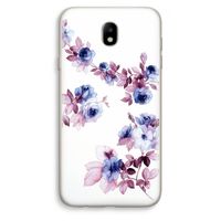 Waterverf bloemen: Samsung Galaxy J7 (2017) Transparant Hoesje