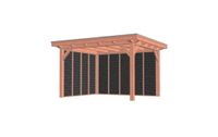 Buitenverblijf Florence 425x360 cm - Plat dak - Combinatie 1- Plat dak- Onbehandeld lariks Douglas hout- Trendhout
