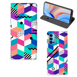 OPPO Reno4 Pro 5G Stand Case Blokken Kleurrijk