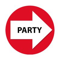 Bewegwijzering stickers rood Party 4 st   - - thumbnail