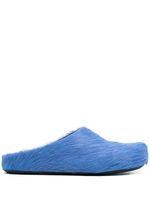 Marni chaussons Fussbett Sabot en raphia - Bleu
