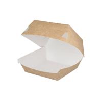 TakeAware Hamburgerbak klein kraft/wit bio (400 stuks)