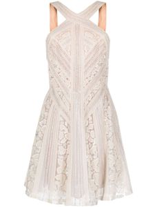 Elie Saab robe mi-longue en soie à ornements - Blanc