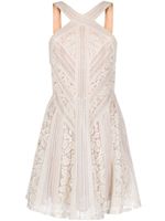 Elie Saab robe mi-longue en soie à ornements - Blanc