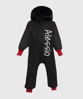 Waterproof Softshell Overall Comfy Black/Red Jumpsuit - thumbnail