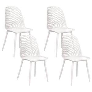 Beliani - EMORY - Eetkamerstoelen set 4 - Wit - Synthetisch