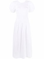 GANNI robe mi-longue en popeline - Blanc