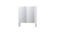 INK SPK3 spiegelkast met 2 dubbel gespiegelde deuren, open planchet, stopcontact en schakelaar 70 x 14 x 74 cm, hoogglans wit - thumbnail