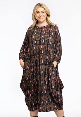 Yoek Dress Long Balloon | Zwart | Maat 42/44