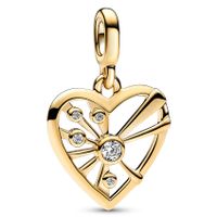 Pandora Me 762691C01 Hangbedel Medallion Heart and Rays zilver-zirconia goudkleurig-wit