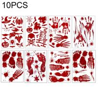 10 PC's Halloween decoraties PVC Creative bloed-gedrukte muur Stickers Raamstickers grootte: 25 * 30cm willekeurige stijl-levering