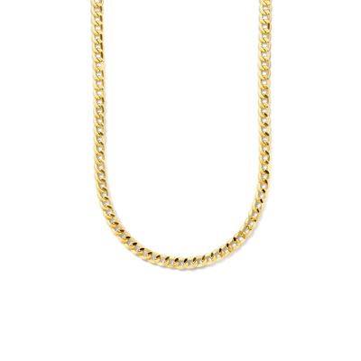 Ketting Gourmetschakel zilver goudkleurig 6,0 mm 42 cm