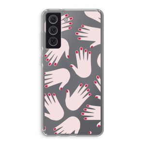 Hands pink: Samsung Galaxy S21 FE Transparant Hoesje