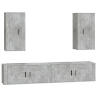 The Living Store Klassieke televisiekastenset - betongrijs - wandgemonteerd - 100 x 34.5 x 40 cm/40 x 34.5 x 80 cm