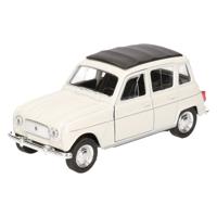 Modelauto Renault 4 - wit - 11 cm - schaalmodel auto - schaal 1:34 - pull-back Modelauto Renault 4 - wit - 11 cm - schaalmodel auto - schaal 1:34 - pull-back