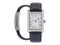 AURIOL Heren horloge/sieradenset (Zilveren, zwarte armband)