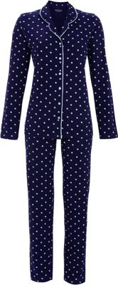 Katoenen doorknooppyjama nachtblauw