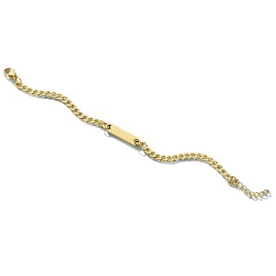 Armband graveerplaat staal goudkleurig 5 x 22 mm 19 cm