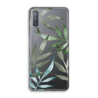 Tropical watercolor leaves: Samsung Galaxy A7 (2018) Transparant Hoesje