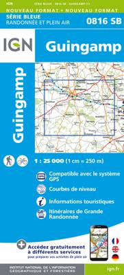 Wandelkaart - Topografische kaart 816 SB - Serie Bleue Guingamp | IGN - Institut Géographique National