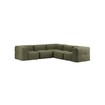 Soft Sofa Indoor - 5 Seater Corner Sofa - Olive - SACKit