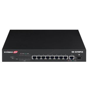 Edimax Switch GS-5210PLG Managed Gigabit Ethernet (10/100/1000) Power over Ethernet (PoE) Zwart