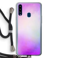 Clouds pastel: Samsung Galaxy A20s Transparant Hoesje met koord