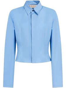 Marni chemise crop en coton à manches longues - Bleu