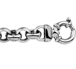 Armband Jasseronschakel zilver 13 mm 22.5 cm