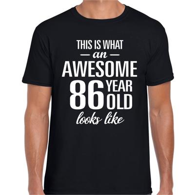 Awesome 86 years - geweldig 86 jaar cadeau t-shirt - zwart - voor heren - Verjaardag cadeau