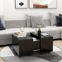 Salontafel 60x60x38 cm bewerkt hour zwart