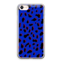 Blue Leopard: iPhone 8 Transparant Hoesje
