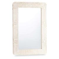 Wandspiegel Gift Decor Wit Bruin 90 x 60 x 2 cm Rechthoekig