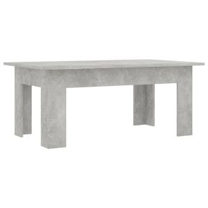 The Living Store Salontafel - Betongrijs - 100 x 60 x 42 cm - Gemaakt van bewerkt hout