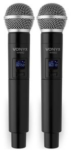 Vonyx WM82 draadloze microfoonset met twee UHF handmicrofoons