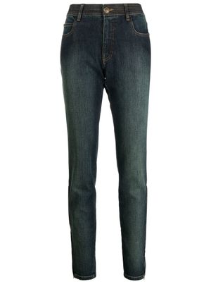 CHANEL Pre-Owned jean skinny à effet délavé - Bleu