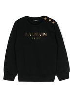 Balmain Kids sweat en coton à logo imprimé - Noir - thumbnail