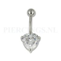 Navelpiercing hart kristal