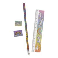 Duckiez Schrijfset eenhoorn 19 cm set van 4 | 24 stuks