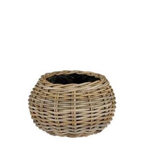 Mica Decorations Plantenbak Marcia - 36x36x25 cm - Rotan - Grijs