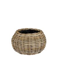 Mica Decorations Plantenbak Marcia - 36x36x25 cm - Rotan - Grijs