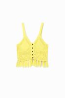 Gehaakte cropped top - YELLOW - L